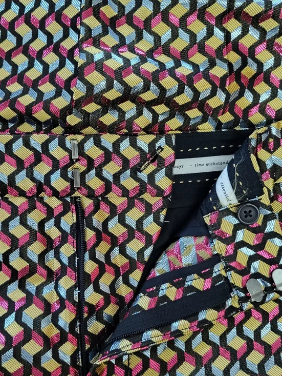 Anthropologie Essential Slim Geometric Jacquard Pants Size 14 Tall NWT - Picture 10 of 12